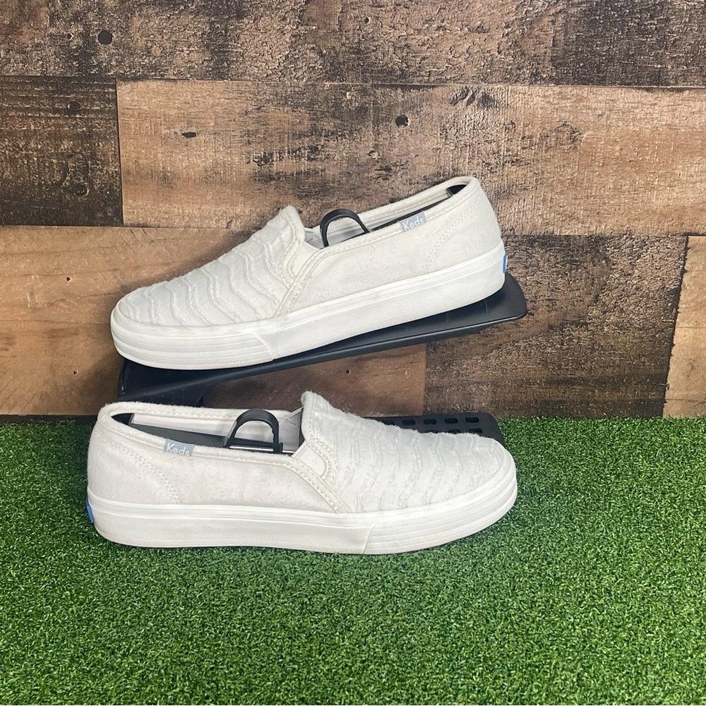 Keds Women’s Slip-On Quilted Casual Sneakers in Off-White